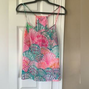 Lilly Pulitzer 100% silk spaghetti strap blouse.  Size Large.  EUC